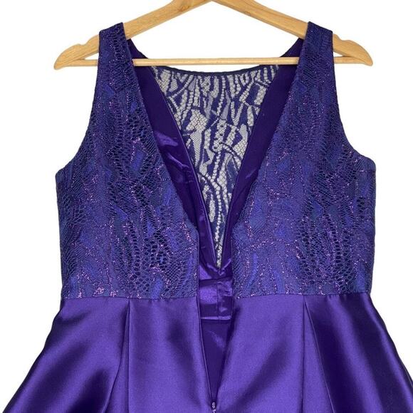 Lace Mikado Dress Womens 8 Purple Fairycore Prom Formal‎ Whimsigoth Quinceanera - Picture 10 of 14